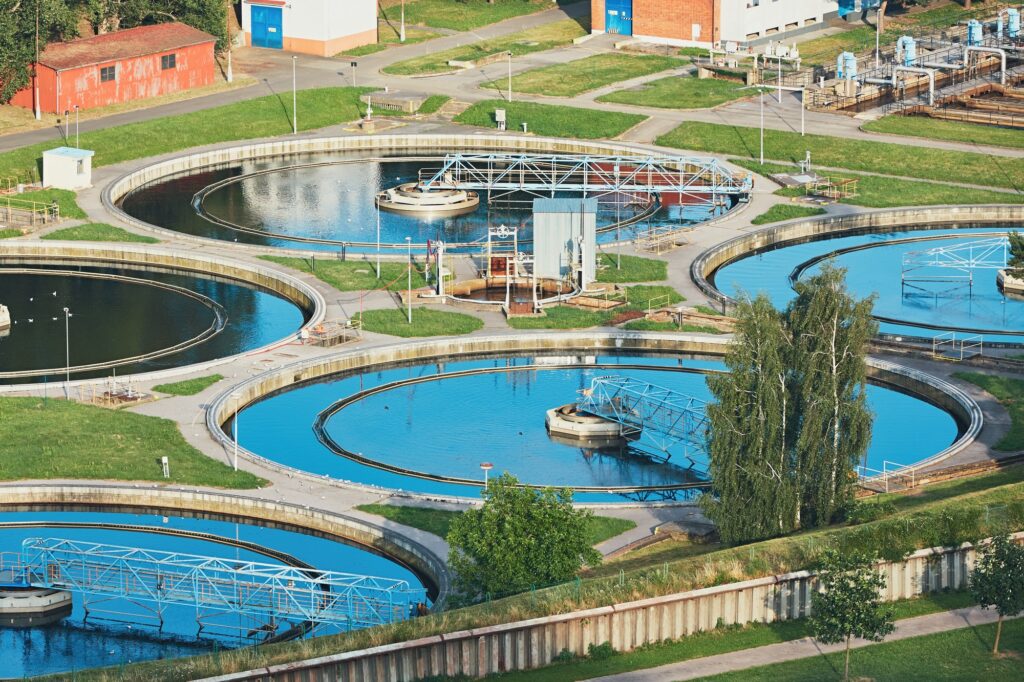 Water recycling in large sewage treatment plant.