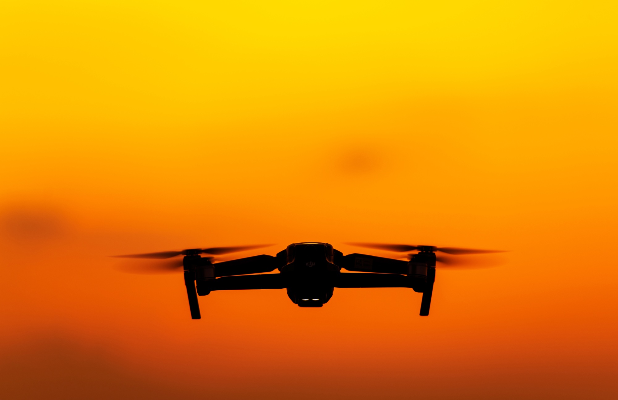 Modern Medium Weight Drone on the Sky